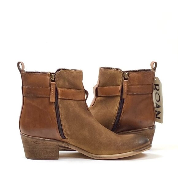 NewRoan Uma Dark Tan Hand Finished Full Grain Leather Ankle Booties. 8 - Picture 1 of 12